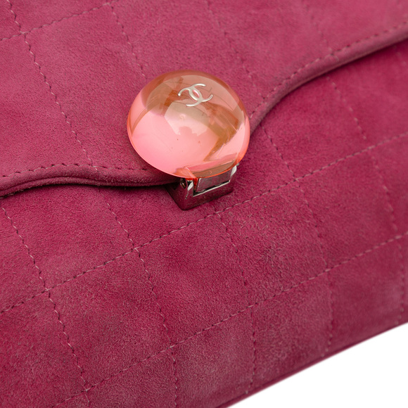 Pre-Loved Chanel CC Choco Bar Suede Beaded Chain Flap - Picture 11 of 12